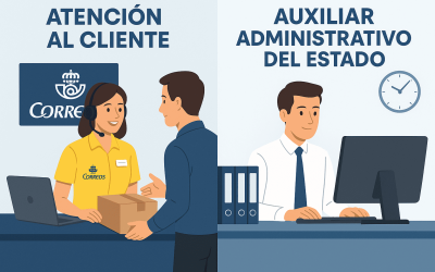 Atención al Cliente de Correos vs. Auxiliar Administrativo del Estado